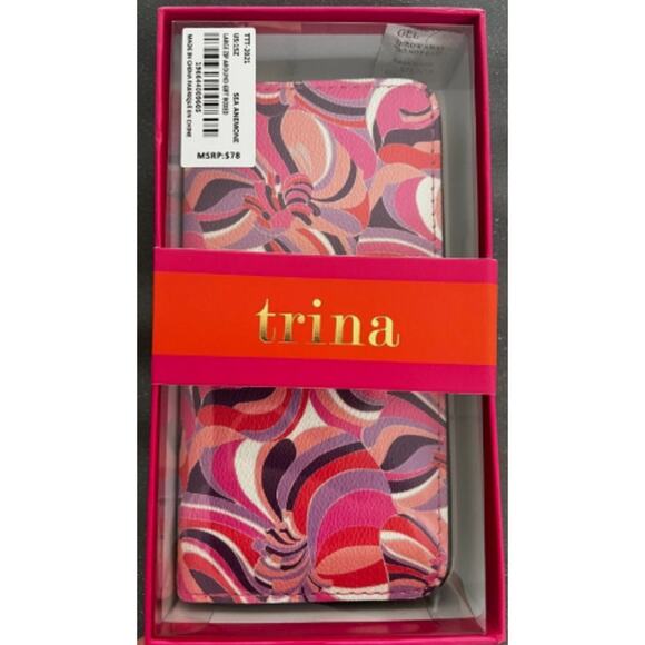 Trina Turk Gift Box Set "Sea Anemone" Zip Around Large Wallet Vegan Leather NIB - Picture 1 of 3